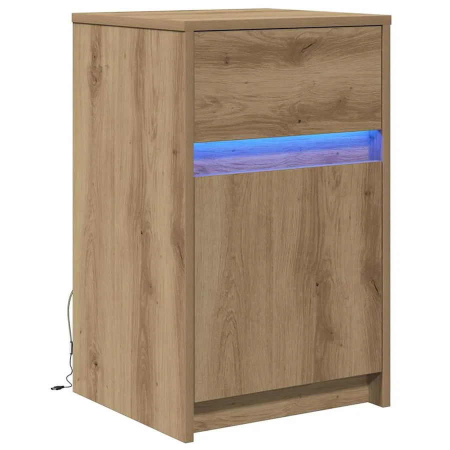 Armoire de chevet LED chêne artisanal 38 x 34 x 61 cm - 2