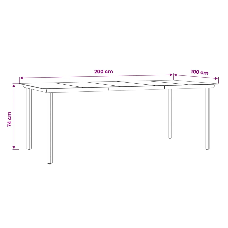 Ensemble de salle à manger pour jardin 9 pcs Gris clair - 13