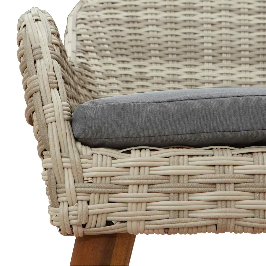Ensemble de salle à manger pour jardin 3 pcs Gris clair - 8