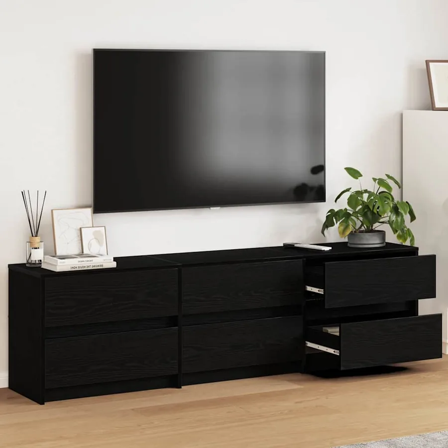 Unites TV 180 x 34 x 50 cm Chêne noir Bois d'ingénierie
