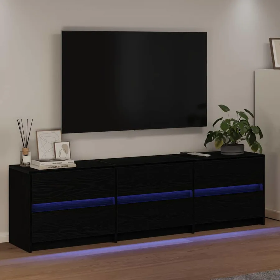 Unites TV 180 x 34 x 50 cm Chêne noir Bois d'ingénierie - 5