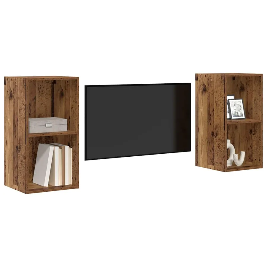 Ensemble meuble TV 2 pcs Bois Ancien 37 x 37 x 72 cm - 3