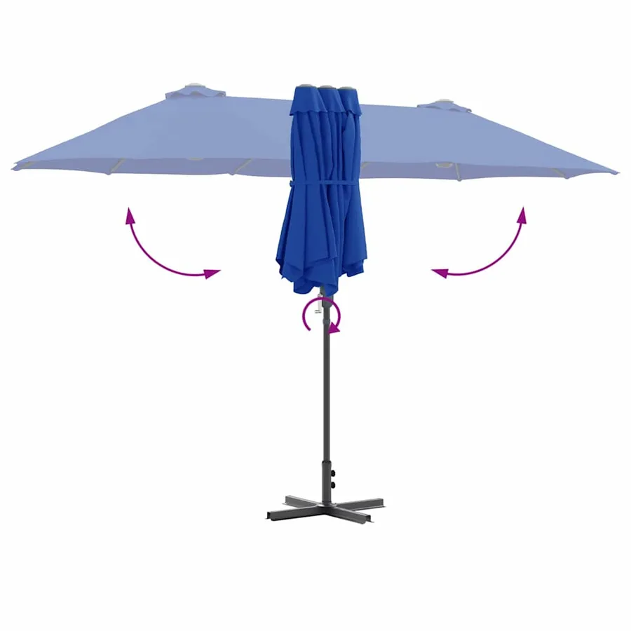 Parasol de jardin 370 x 197 x 239 cm Polyester et Aluminium - 8