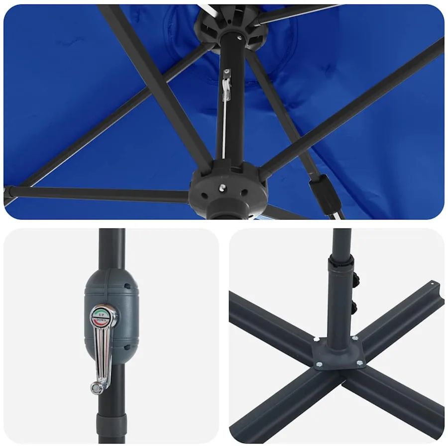 Parasol de jardin 370 x 197 x 239 cm Polyester et Aluminium - 9