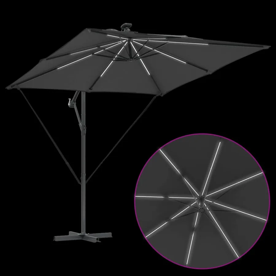 Parasol Anthracite 249 x 249 x 250 cm Polyester et Aluminium - 11