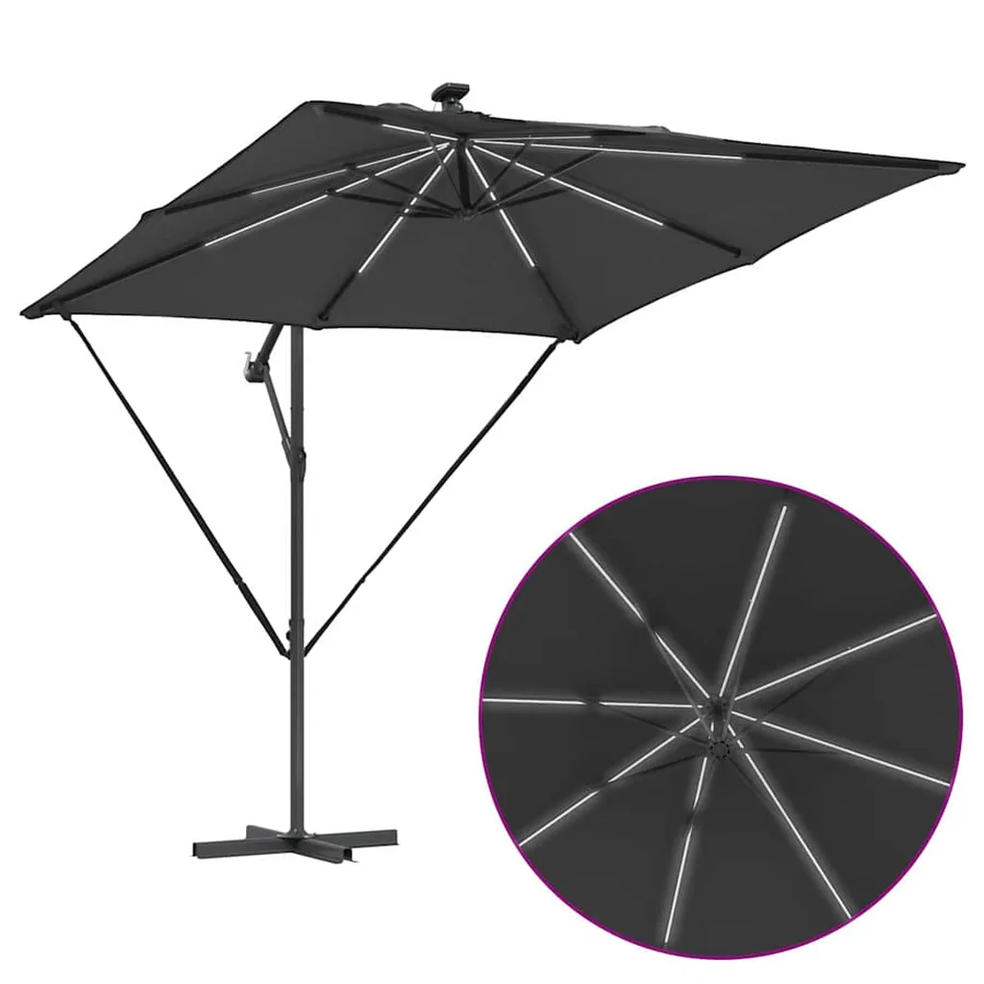 Parasol Anthracite 249 x 249 x 250 cm Polyester et Aluminium - 12
