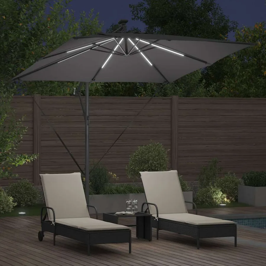 Parasol Anthracite 249 x 249 x 250 cm Polyester et Aluminium - 4