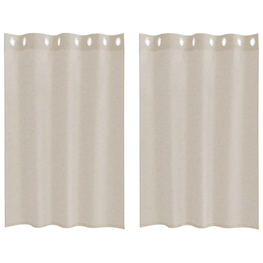 Rideau en Voile 2 pcs Couleur sable 140 x 140 cm Polyester - 2