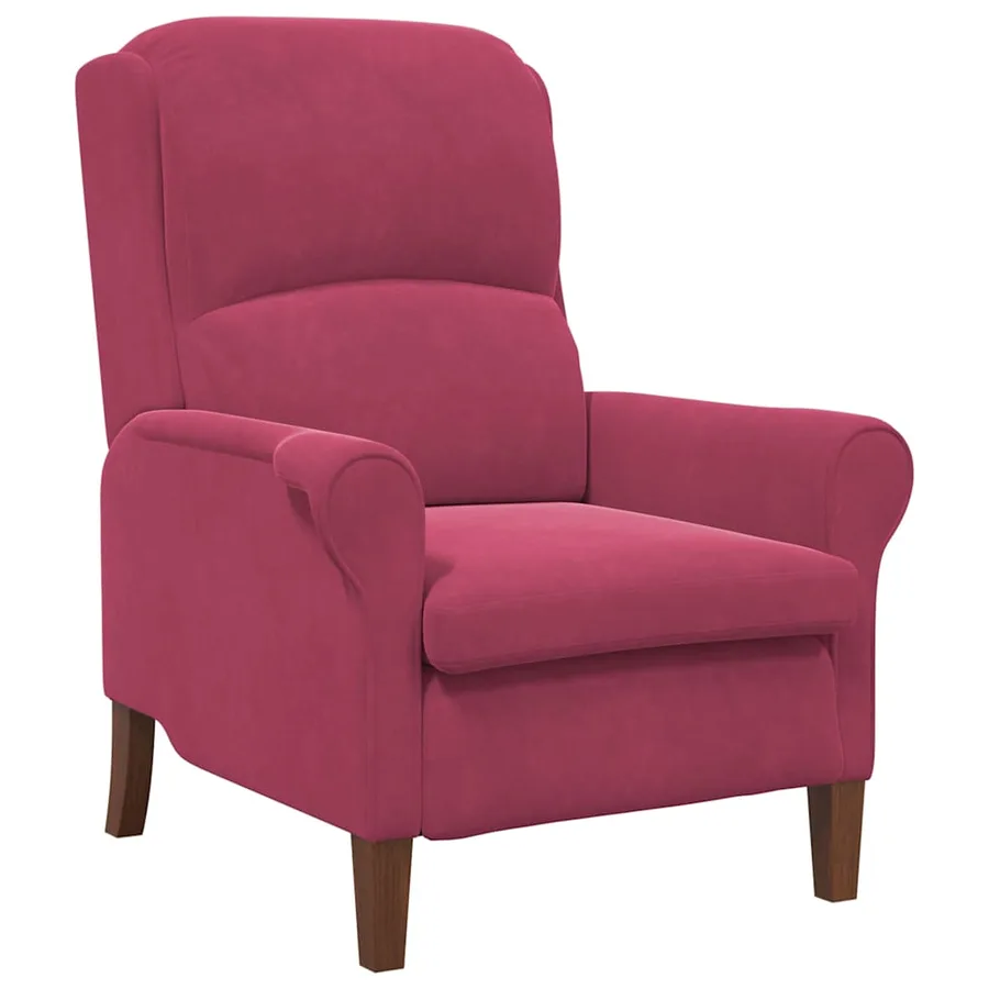 fauteuil Rouge bordeaux Velours - 2