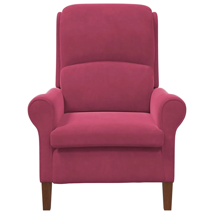 fauteuil Rouge bordeaux Velours - 4
