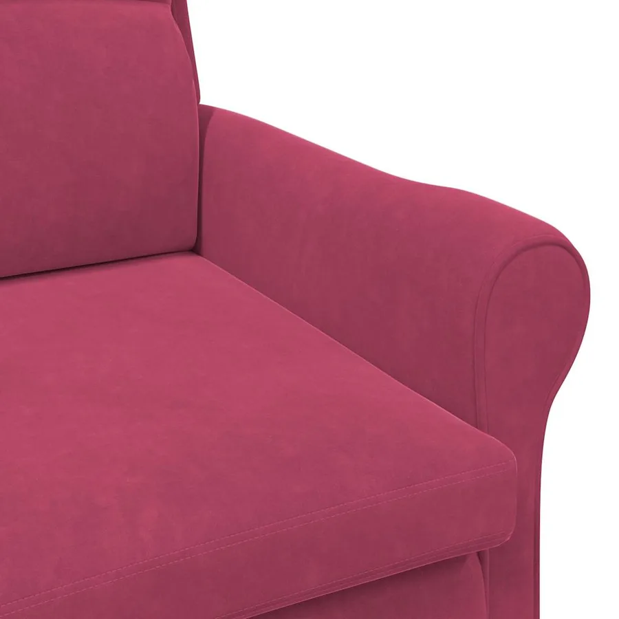 fauteuil Rouge bordeaux Velours - 7