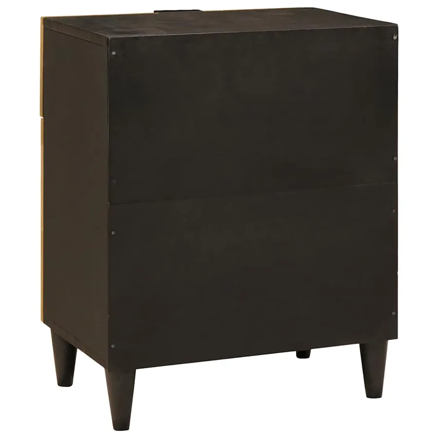 Table de chevet Noir et or 50 x 33 x 60 cm Bois d'ingénierie - 5
