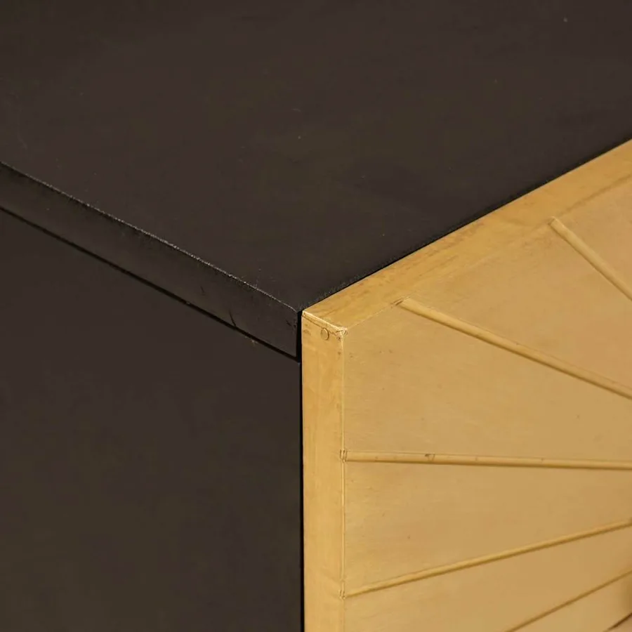 Table de chevet Noir et or 50 x 33 x 60 cm Bois d'ingénierie - 6