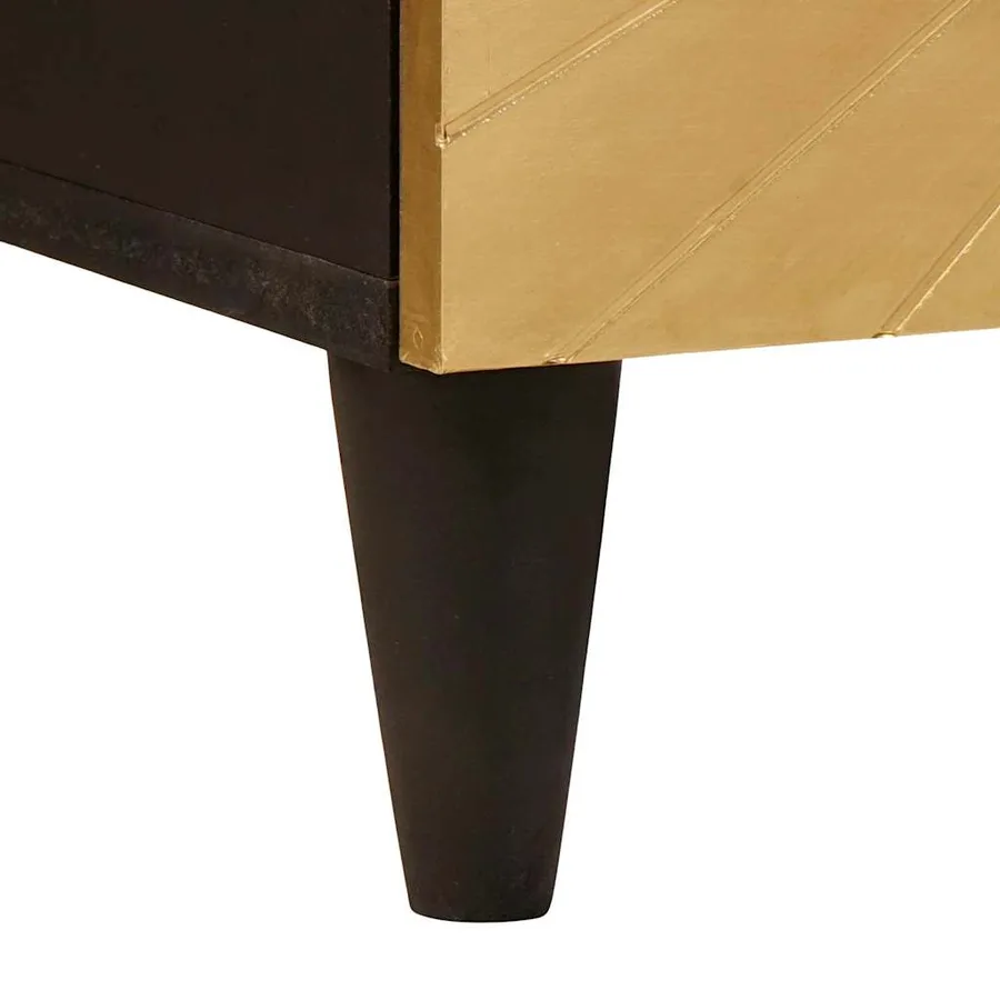 Table de chevet Noir et or 50 x 33 x 60 cm Bois d'ingénierie - 8