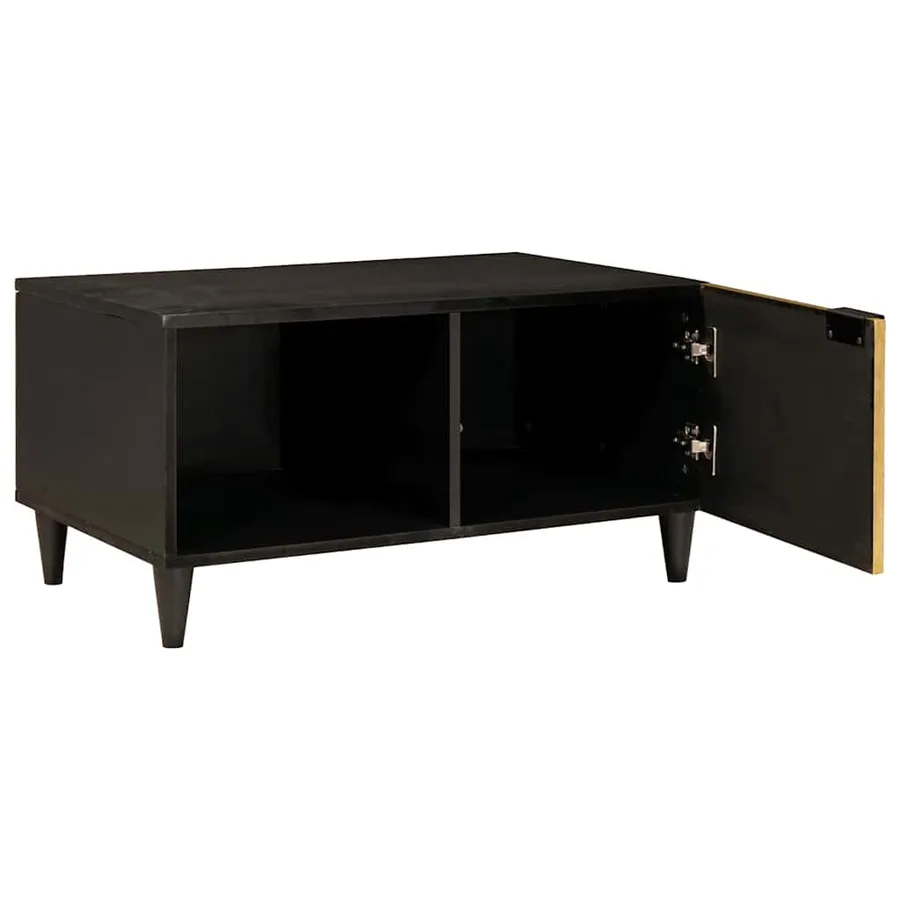 Table basse Noir et or 80 x 50 x 40 cm Bois d'ingénierie - 2