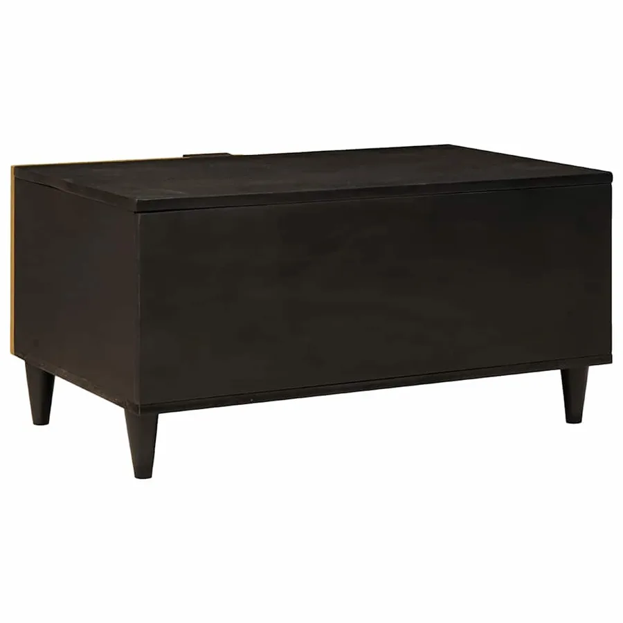 Table basse Noir et or 80 x 50 x 40 cm Bois d'ingénierie - 5