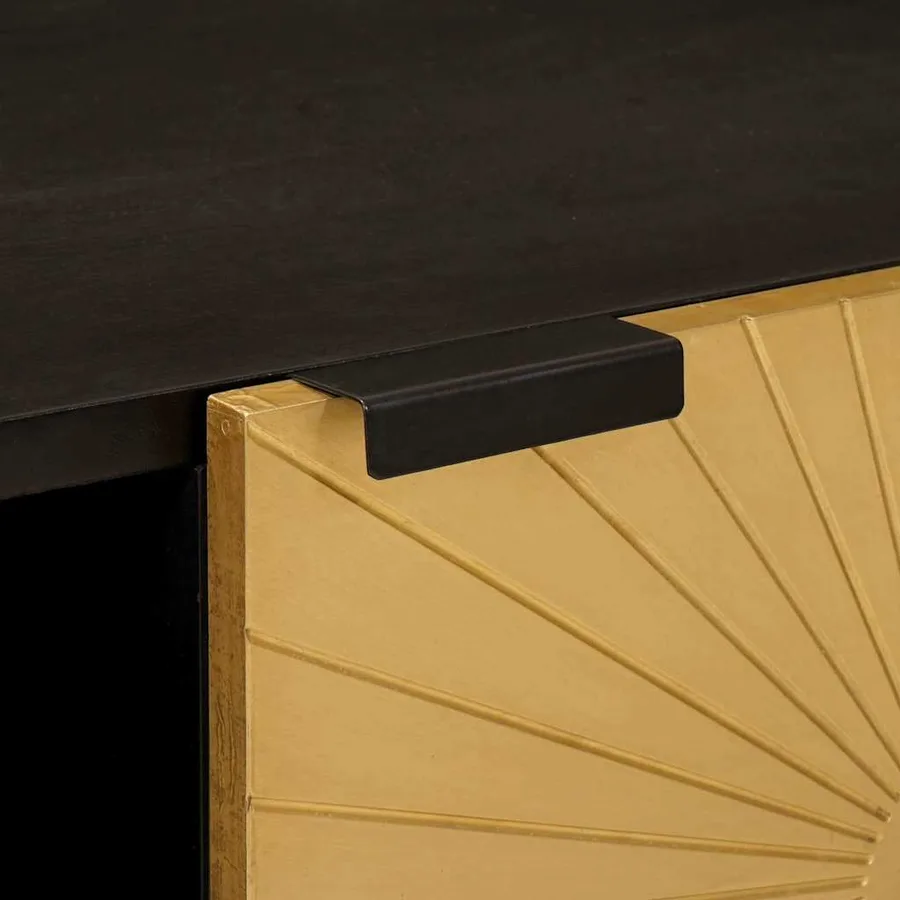 Table basse Noir et or 80 x 50 x 40 cm Bois d'ingénierie - 7