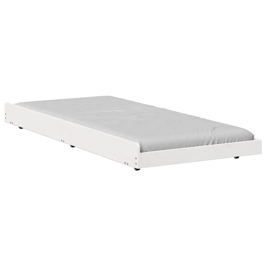 Cadre de lit Blanc 100 x 200 cm Pin massif - 2