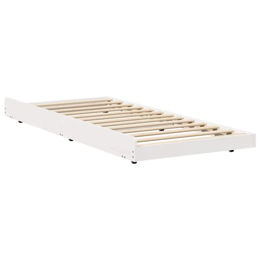 Cadre de lit Blanc 100 x 200 cm Pin massif - 5