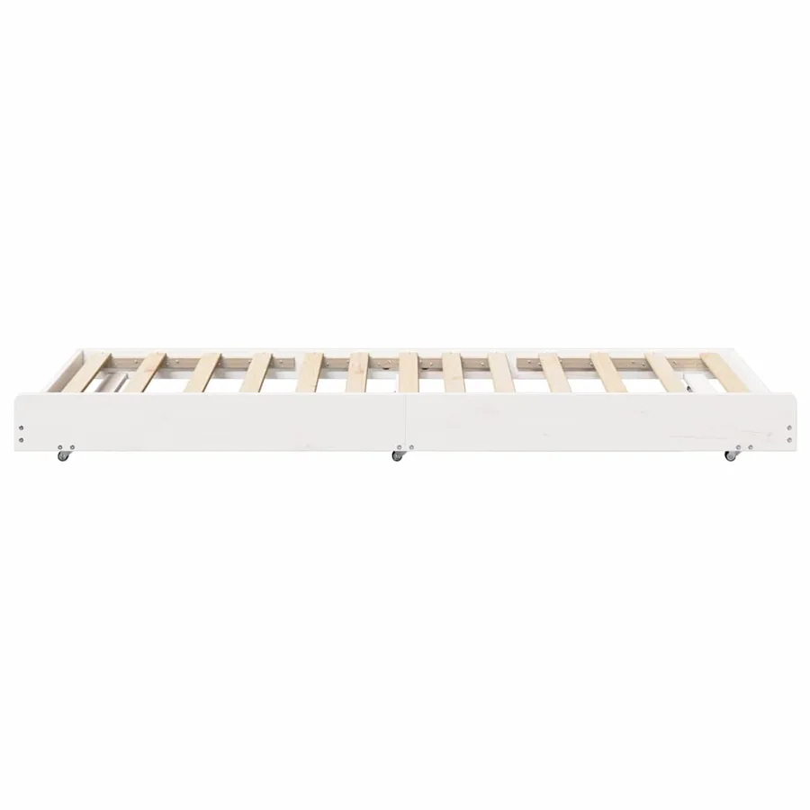 Cadre de lit Blanc 100 x 200 cm Pin massif - 7