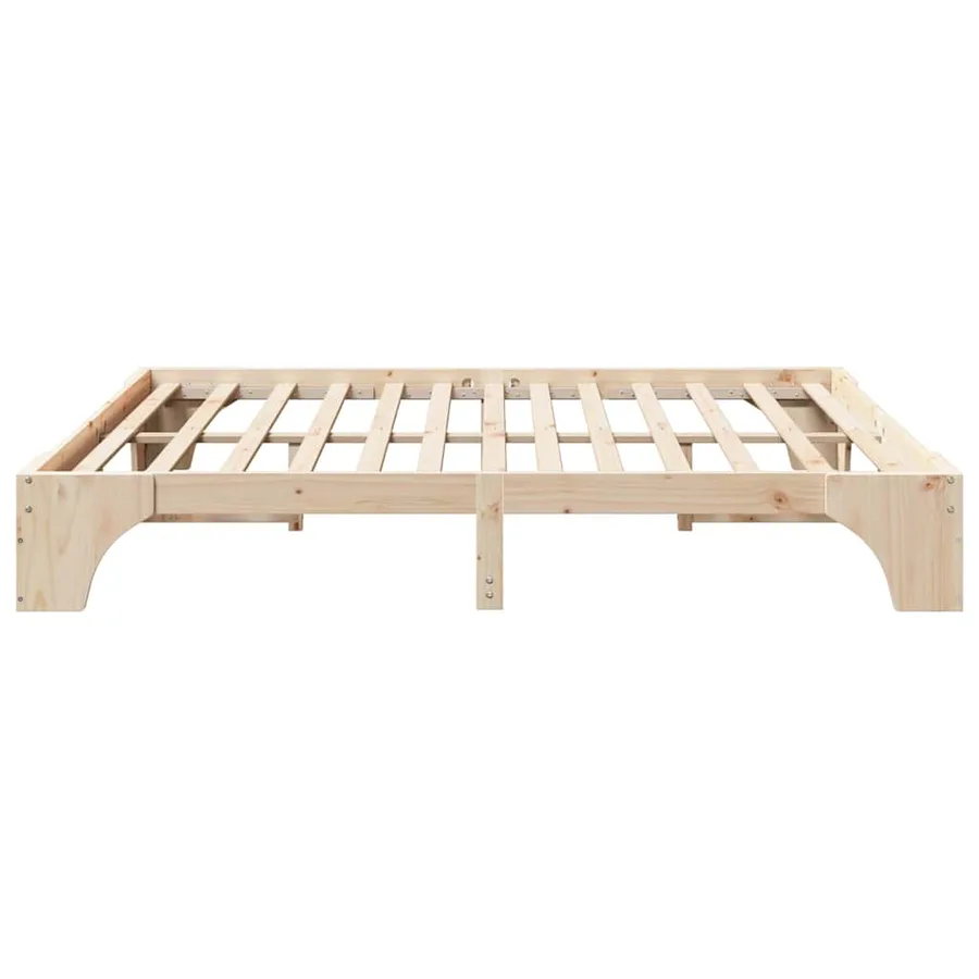 Cadre de lit Naturel 200 x 200 cm Pin massif - 6