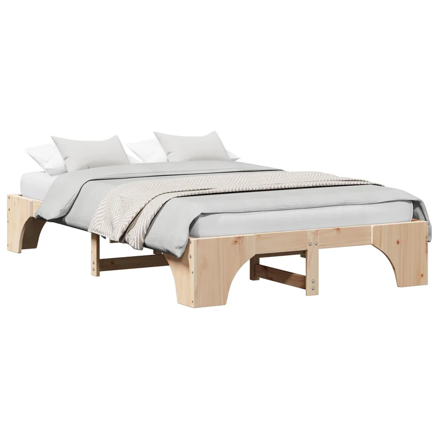 Cadre de lit Naturel 120 x 200 cm Pin massif - 2