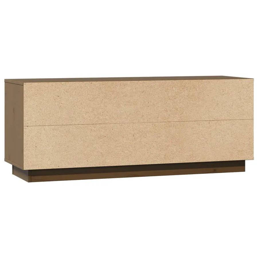 Meuble TV Marron miel 110,5x35x44 cm Bois de pin massif - 8