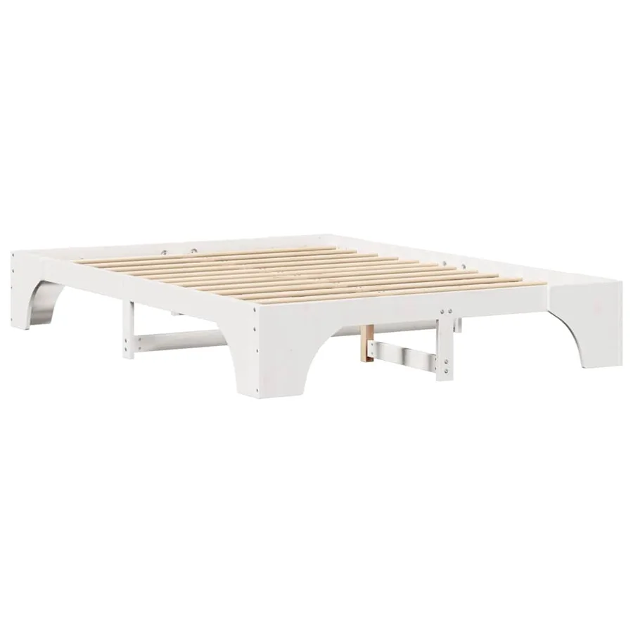 Cadre de lit Blanc 160 x 200 cm Pin massif - 7