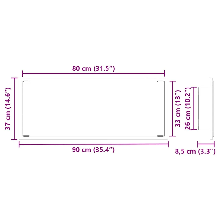 Miroir Bois Ancien 90 x 8,5 x 37 cm Bois d'ingénierie - 8