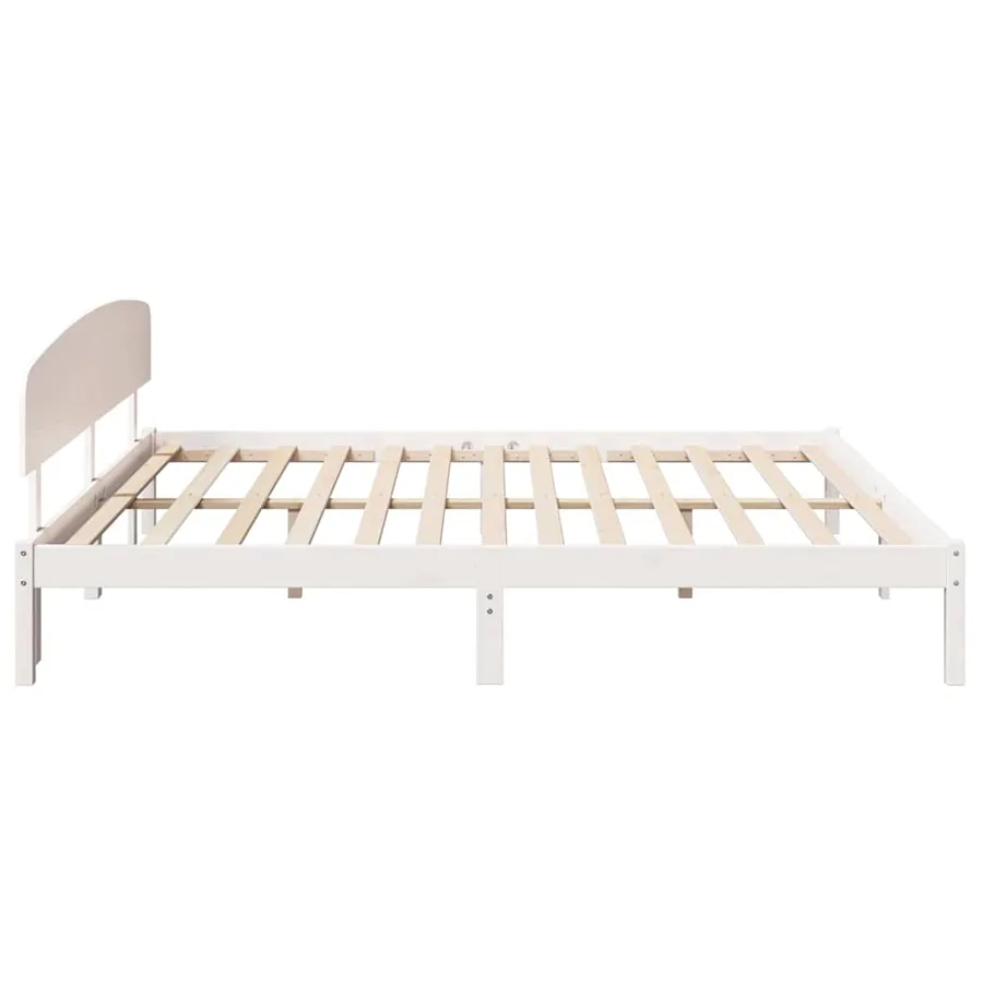 Cadre de lit avec tête de lit Blanc 180 x 200 cm Pin massif - 6
