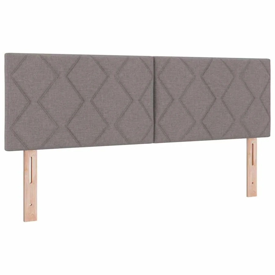 Lit à ressorts avec coussin Taupe 160 x 200 cm tissu - 7