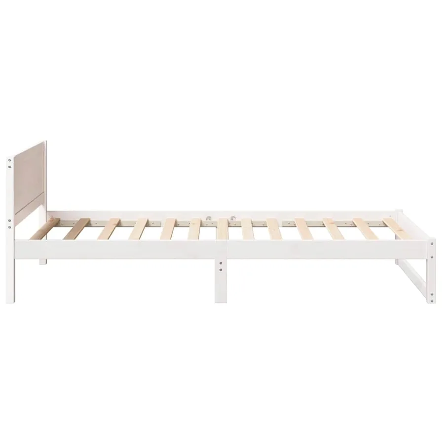 Cadre de lit avec tête de lit Blanc 80 x 200 cm Pin massif - 6