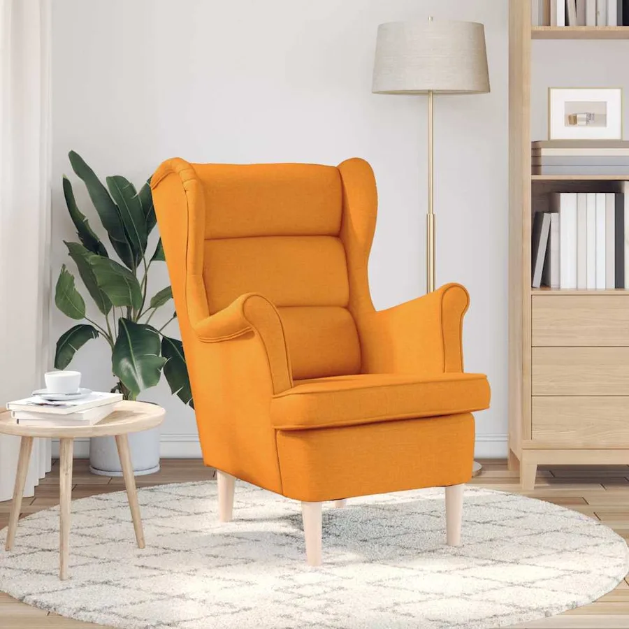 Fauteuil jaune foncé 74x84x100 cm tissu - 3