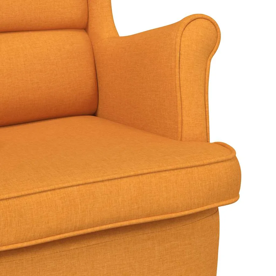 Fauteuil jaune foncé 74x84x100 cm tissu - 7