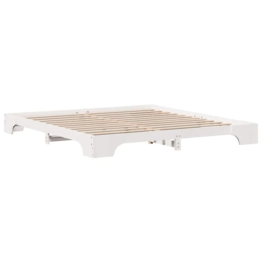 Cadre de lit Blanc 200 x 200 cm Pin massif - 4