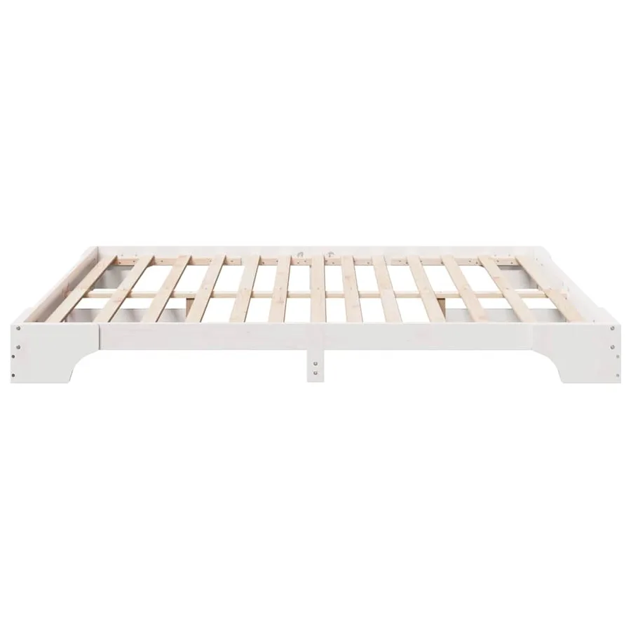 Cadre de lit Blanc 200 x 200 cm Pin massif - 6