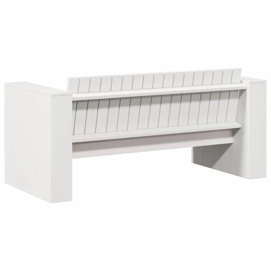 Canapé de jardin Blanc 134 x 60 x 62 cm Bois de pin massif - 6