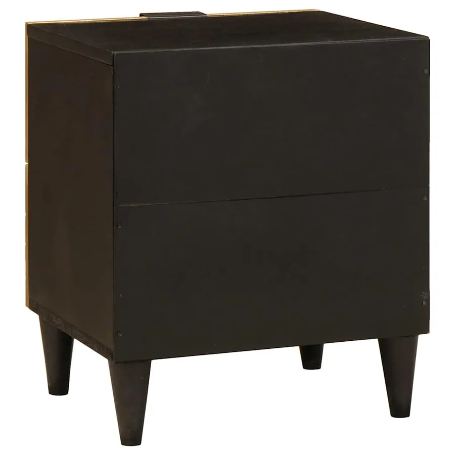 Table de chevet Noir et or 40 x 33 x 46 cm Bois d'ingénierie - 5