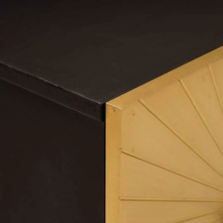 Table de chevet Noir et or 40 x 33 x 46 cm Bois d'ingénierie - 6