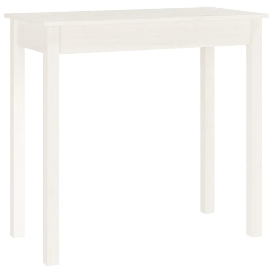 Table console Blanc 80x40x75 cm Bois massif de pin - 2