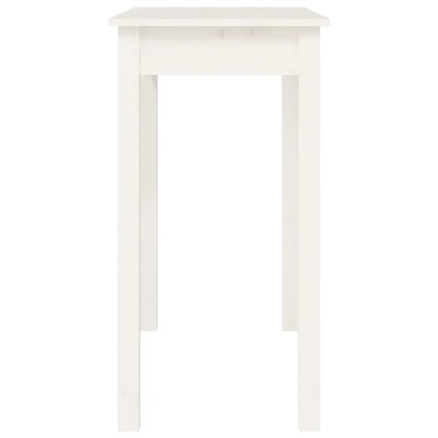 Table console Blanc 80x40x75 cm Bois massif de pin - 6