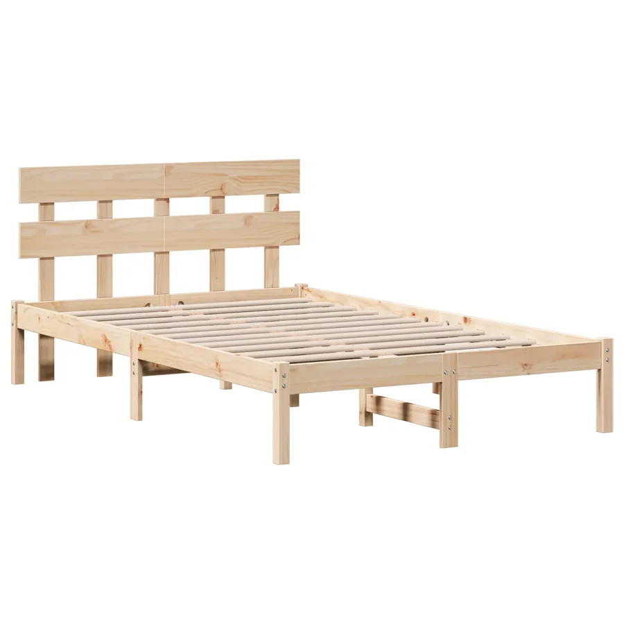 Cadre de lit Marron 120 x 200 cm Bois de pin massif - 2