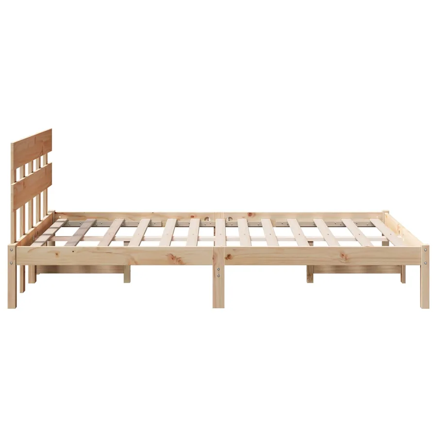 Cadre de lit Marron 120 x 200 cm Bois de pin massif - 5