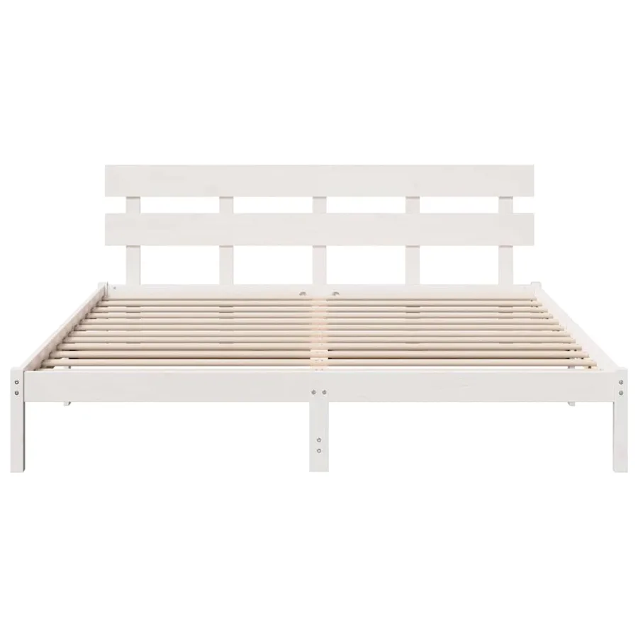 Cadre de lit Blanc 180 x 200 cm Bois de pin massif - 5