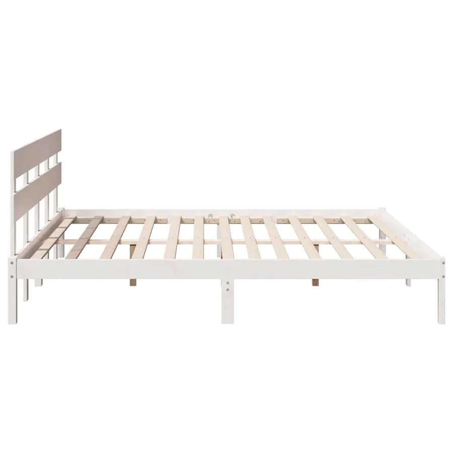 Cadre de lit Blanc 180 x 200 cm Bois de pin massif - 6