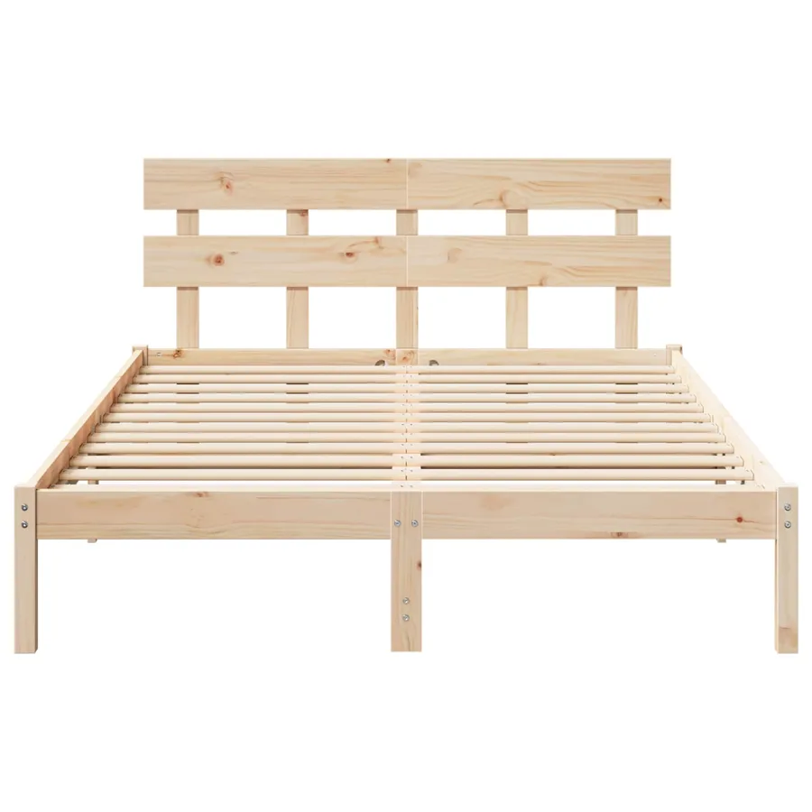 Cadre de lit Marron 150 x 200 cm Bois de pin massif - 4