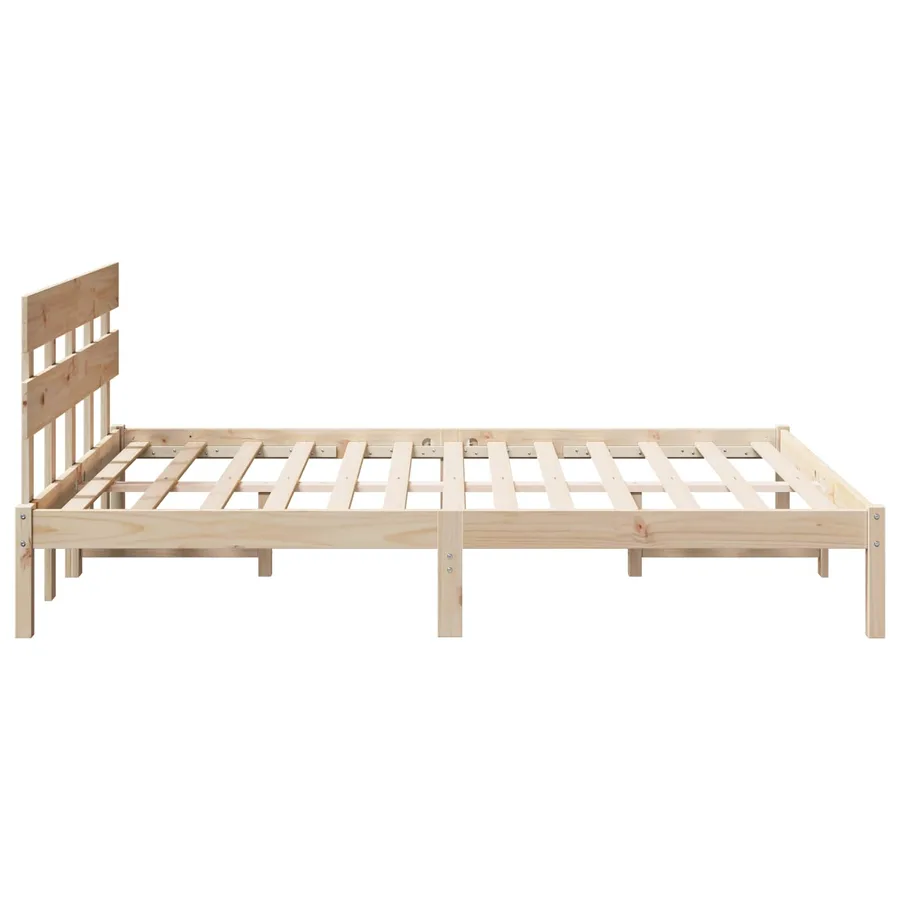 Cadre de lit Marron 150 x 200 cm Bois de pin massif - 6