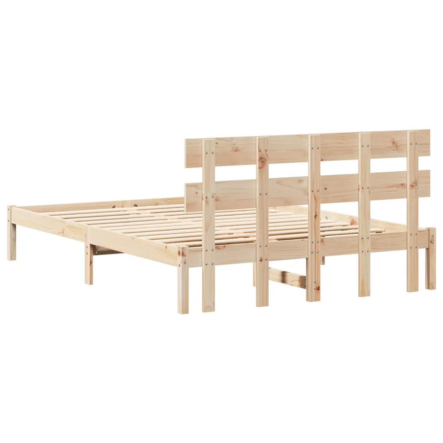 Cadre de lit Marron 150 x 200 cm Bois de pin massif - 8