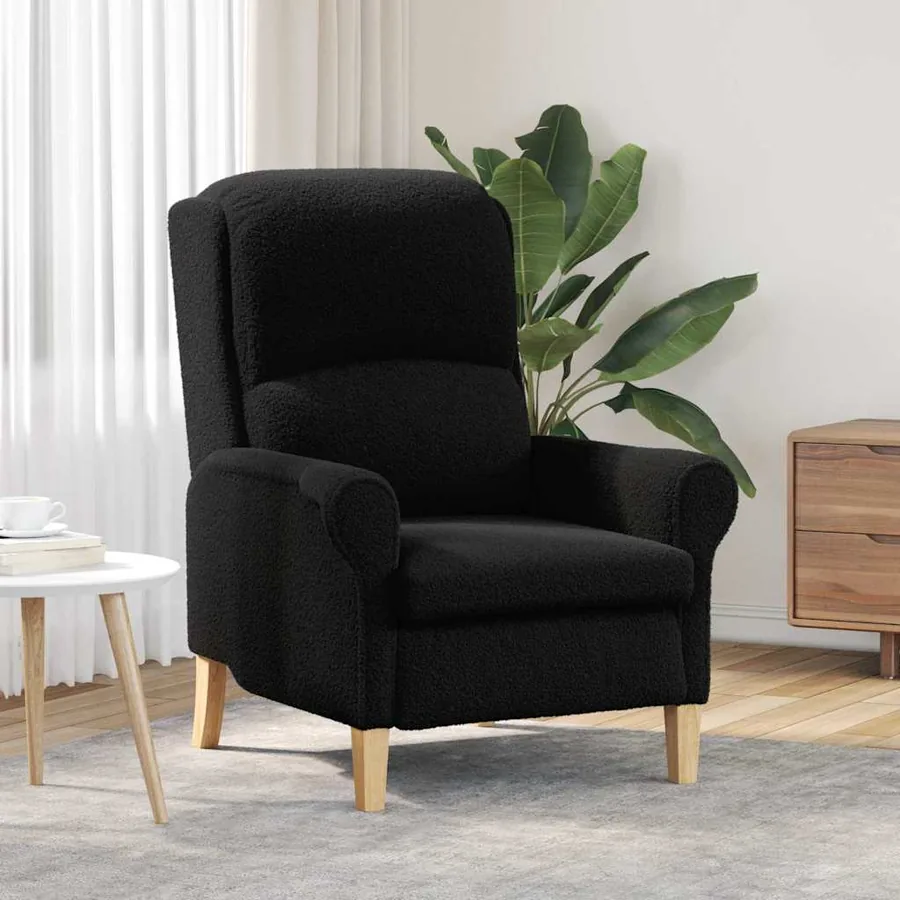 fauteuil Noir Tissu en Sherpa doux