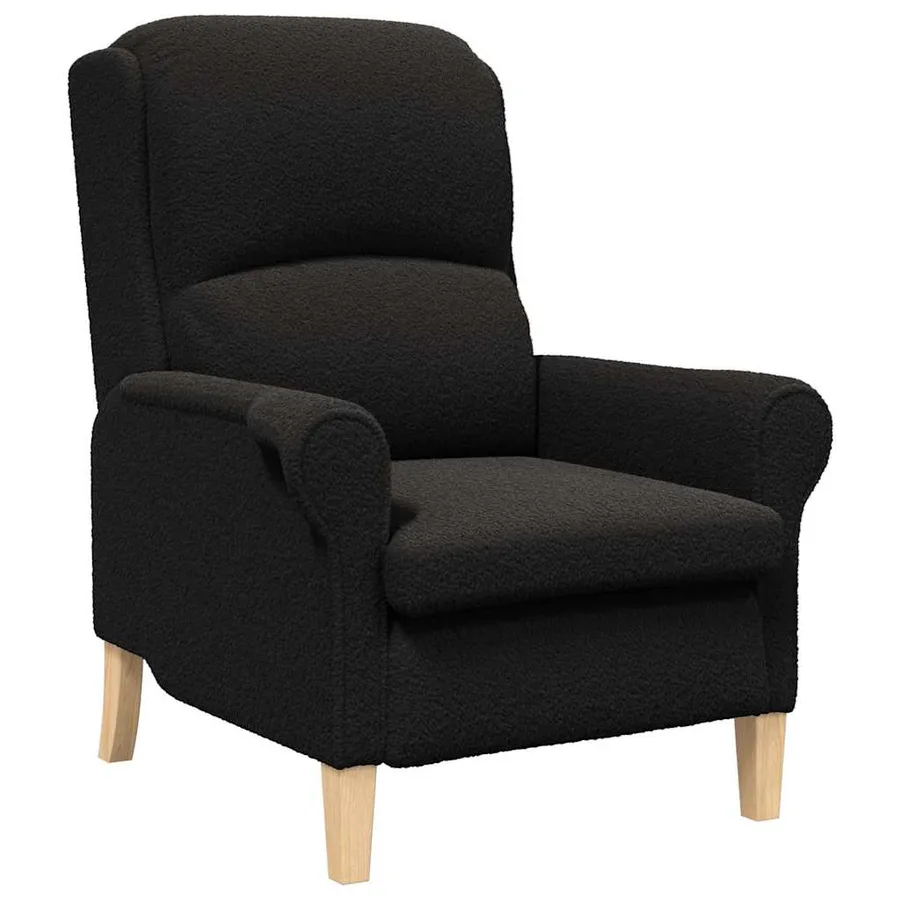 fauteuil Noir Tissu en Sherpa doux - 2